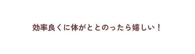 効率良くに体がととのったら嬉しい